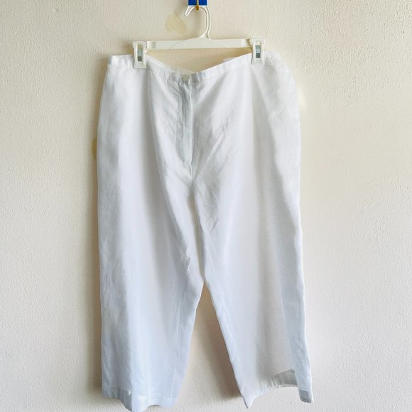 Unbrended Pants - White women city pants 100% cotton women's trousers Oversize Pants Midi Pants